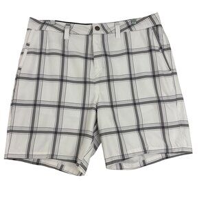 Quicksilver Shorts Men's 36 Amphibian Hybrid Board Shorts Lined Pockets Plaid